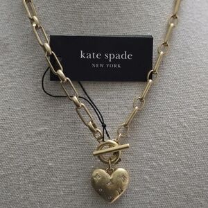 Kate Spade Gold Heart Charm Necklace With Toggle Clasp